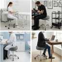 Rolling Stool with Wheels, 12cm/4.7" Ultra Thick Cushion, Adjustable Height 19.8-25 Inch, 360 Swivel Heavy Duty Stool, 450lbs Capacity PU Leather Seat for Massage Salon Tattoo Medical Spa, Grey