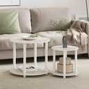 Furinno Turn-N-Tube Simple Design 2-Tier Round Wooden Small Coffee Table, Marble White, 
Product Dimensions	23.54"D x 23.54"W x 19.84"H
Item Weight	11.4 pounds