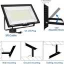 500W LED Flood Lights Outdoor 2 Pack, IP66 Waterproof, 6000K Daylight White Security Lights Outside Bulb, Exterior Wall Lights for Yard Stadium Garden