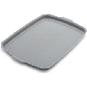 GreenPan Premiere Ovenware Healthy Ceramic Nonstick 18" x 13" Half Rectangular Baking Pan, PFAS-Free, Warp-Free Bakeware, Durable Quick Heating, Oven & Broiler Safe to 600F, Dishwasher Safe, Gray, 18" x 13" Half Sheet Pan