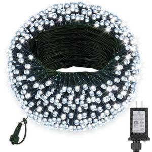 66ft 200 LED Christmas StringLights, End-to-End Plug 8 Modes Christmas Lights with Timer, OutdoorIndoor Fairy Lights Christmas Tree, Patio, Garden, Party, Wedding, Holiday, Cool White