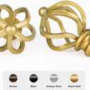 KAMANINA Gold Curtain Rods for Windows 72 to 144 Inch, Long Curtain Rod 32 to 144 Inches (2.6-12ft), 6/8 In Splicing Adjustable Single Drapery Rod with Twisted Cage Finial