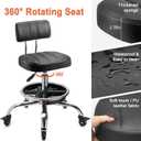 Garage Mechanic Stool with Backrest, Height Adjustable Heavy Duty Swivel Task Chair, Rolling Workshop Stool with Tool Tray Storage, Mechanic Chair for Garage, Shop, Auto Repair (Style 1)