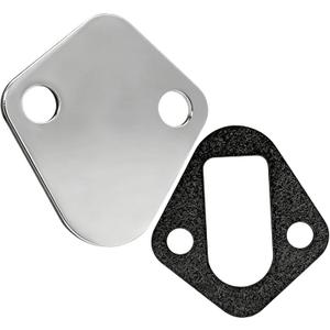 Chrome Steel Fuel Pump Block Off Plate 2058 - Compatible with Ford 302 Fuel Pump Block off Plate,289,260,351W Engines, Small Block Ford Fuel Pump Block