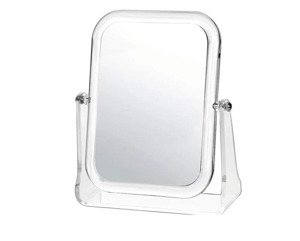 Foldable Make Up Mirror, Hand Mirror, Magnifying Mirror for Cosmetic Use, Stand Mirror, Mirror with Stand Acrylic, Transparent, 7.1 x 8.3 x 2.2 in