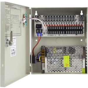 16 Channel Port 12V DC 10 Amp Amper with Glass Fuse Distributed Power Supply Box for CCTV DVR Security System and Camera or IP Cameras