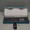 Samsers Wireless Keyboard and Mouse Combo, Ultra Slim Rechargeable Dual-Mode (Bluetooth 5.0x2 +2.4G) Silent Keyboard and Mouse Set, Multi-Device Full-Size Compact Design for MacOS/iOS/Android/Windows (Silver Black)