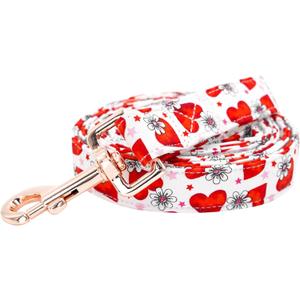 Elegant Little Tail Valentine's Dog Leashes, Heart Print Strong & Durable Soft Holiday Pet Leashes, Comfortable & Durable Dog Leash for Small, Medium & Large Dogs (X-Small (Pack of 1), Flower with Heart)
