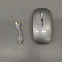 Wireless Bluetooth Mouse for MacBook Air/Mac/Pro/Laptop/Computer/PC, Rechargeable Dual Mode Switch Mouse Bluetooth 5.2/3.0 and 2.4GHz USB Receiver (Silver)