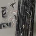 2 Pack Black Curtain Rods for windows 32 to 62 inch, 5/8 inch Splicing Heavy Duty Metal Curtain Rod Set with Brackets