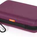 Deep Purple Carrying Case - GLCON Hard Storage Case Electronics Organizer Tech Pouch for Hard Drive, Power Bank, Cell Phone, Charger Enclosure - Portable Travel Pouch Bag with Carabiner