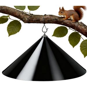 Squirrel Baffle for Bird Feeder Pole - 19 Inch for Protects Hanging Feeders (1 Pack, Black)