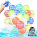 Reusable Water Balloons for Kids & Adults, 21 Pack Refillable Silicone Water Balloons Quick Fill, Self Sealing Water Balloon for Pool, Summer Toys Beach Toys for Outdoor Idea Gift, Party Supplies