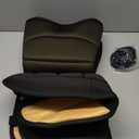 BOPUOVRE Memory Foam Car Seat Cushion with Breathable Fabric & Non-Slip Gel, Universal Fit for Car Truck Office Home 19.6x18x1.2 Black with Backrest