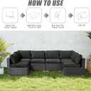 14 Pcs Patio Cushion Covers Replacement Outdoor Couch Cushions Covers Splashproof Sofa Slipcovers Set with Zippers,Patio Furniture Protector, Couch 3 Sizes, Covers Only (Black)