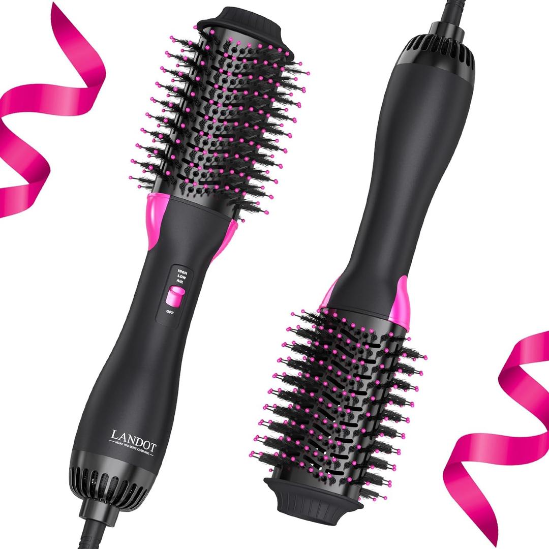 One-Step Hot Air Blow Hair Dryer Brush - 2.4 Inch HairDryer Styler and Volumizer for All Hair Types - Professional Blowout Style and Dry Quickly for Smooth, Frizz-Free Results (Black)