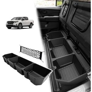 VaultsOnWheels Under Seat Storage Box Compatible with 2026 2025 2024 2023 2022 2017-2021 Honda Ridgeline Accessories Custom Fit Durable Detachable Rear Underseat Organizer