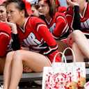 Sweetude 24 Pcs Cheer Clear Treat Bags with Handles for Cheer Team Cheerleader Gift Bag Bulk Cheerleader Party Supplies