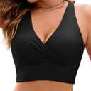 GRAPENT Womens Tankini Tops Women's Bikini Swimsuits Swimsuit for Women Criss Cross Bathing Suit Top Bathing Suit Separates for Women Tops Bikini Top Thick Strap Black Medium Fits US Size 8 to 10 (Black, S)