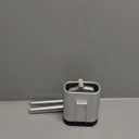 Sellemer Toilet Brush and Holder Set - Flexible Toilet Bowl Brush Head with Silicone Bristles, Compact Size for Storage and Organization, Ventilation Slots Base (1 Pack, Silver)