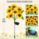 Solar Sunflower Lights Outdoor Flower Garden Stake Lights,4 Pack 24 Sunflower Waterproof Lights for Outside Party Gardening Gifts Mother's Day for Patio Yard Pathway Party Housewarming Gift