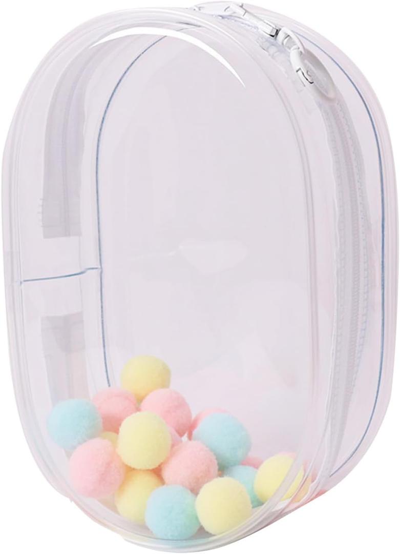Clear Figure Display Bag with Keychain Blind Box Case Carrying Bag Keychain Pouch Charms for Collectibles (Medium (for 5"-6" have a seat), Transparent)