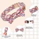 EXPAWLORER Dog Collar - Floral Summer Dog Collars with Bow Tie, Puppy Collar Cute Durable Quick Release Metal Buckle, Soft Adjustable Boy Girl Pet Collar for Small Medium Large Dogs, Plaid M