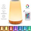 Table Lamp Touch Night Light - Portable Sensor Remote Control Bedside Lamps with Quick Rechargeable USB Dimmable Warm White Light 13 Colors RGB Table Lamp for Bedroom Living Room Office Hallways