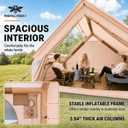 4-6P Inflatable Camping Tent with Canopy Water-Resistant Stove Jack AC Port Air Beam Cabin Tent,Easy Pump Setup,Windproof Air Frame, 2 Room Design,Mesh Windows,Stargazing Skylight,PU2000+,UPF50, 165"L x 118"W x 79"H