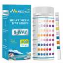 Heavy Metals Water Test Strips (8 Tests) - 100ct Home Water Testing Kit for Iron, Mercury, Copper, Lead, Chromium, Magnesium, Cadmium, Calcium-Well Home Tap City Drinking Water Testing Kit