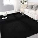 Gifeas Large Ultra Soft Modern Area Rugs for Living Room Bedroom, 5x8 Feet Black Thickened Memory Foam Indoor Solid Minimalist Carpets, Non-Slip Comfy Rug for Boys Girls Nursery Room Home Decor