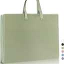 Art Portfolio Bags Storage Books (23.2 * 18.1inches) for Art Portfolio Folder, Posters Storage Bag with Zipper and Handle Mesh Folder Organizers for Poster, Painting Green