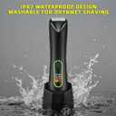 Rechargeable Body Hair Trimmer for Men, 2 in 1 Body Groomer for Men, Replaceable Hair Cutting Blade, IPX7 Waterproof Wet/Dry Ball Groin Trimmer with Charging Base