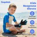 Gogokids Kids Diving Gloves 3MM Neoprene Swim Gloves, Anti-Slip for Diving Snorkeling Kayaking (Black, M (5-8 years))
