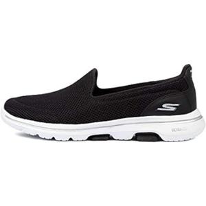 Skechers Women's Go Walk 5 Sneaker, Black/White, 7.5