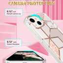 JAHOLAN Designed Case for iPhone 15 Plus Sparkle Glitter Plating Marble Protective Shockproof Slim Hard Back Cover Phone Case for iPhone 15 Plus Rose Gold
