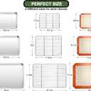 Baking Sheet Tray Cooling Rack with Silicone Baking Mat Set, Stainless Steel Cookie Pan For Oven, Set of 9 (3 Sheets + 3 Racks + 3 Mats), Warp Resistant & Heavy Duty & Easy Clean, Red