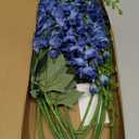 Blue Delphinium Artificial Flowers,8PCS Faux Delphinium Bulk 33.5'' Long Stem Larkspur Silk Flowers for Tall Vase Table Centerpieces Wedding Home Garden Decor(Navy Blue)