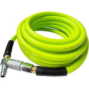 SANFU Hybrid Air Hose 1/2ID x 50FT, Burst 900PSI, Durable, Heavy Duty, Flexible, 1/2" High Flow Coupler&Plug Air Fittings, Bend Restrictors, Green(50)