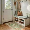 Area Rugs 2'x4' Kitchen Rugs Entry Rug Small Rugs for Entryway Kitchen Bathroom Door Mat Indoor Entrance,Washable Non Slip, Brick Red Rust Neutral Brown Burnt Orange Green