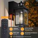Porch Light with GFCI Outlet: Motion Sensor Porch Lights Outdoor with Remote Control Dusk to Dawn Exterior Lighting Fixtures Black Modern Outdoor Wall Lights for House Garage Patio Front Door, 1 Pack