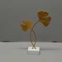 Leadigol Golden Ginkgo Leaves Figurines Statue, Leaf Shape Sculpture Desktop Decor Nordic Office Living Room Ornaments Home Decoration(AL)