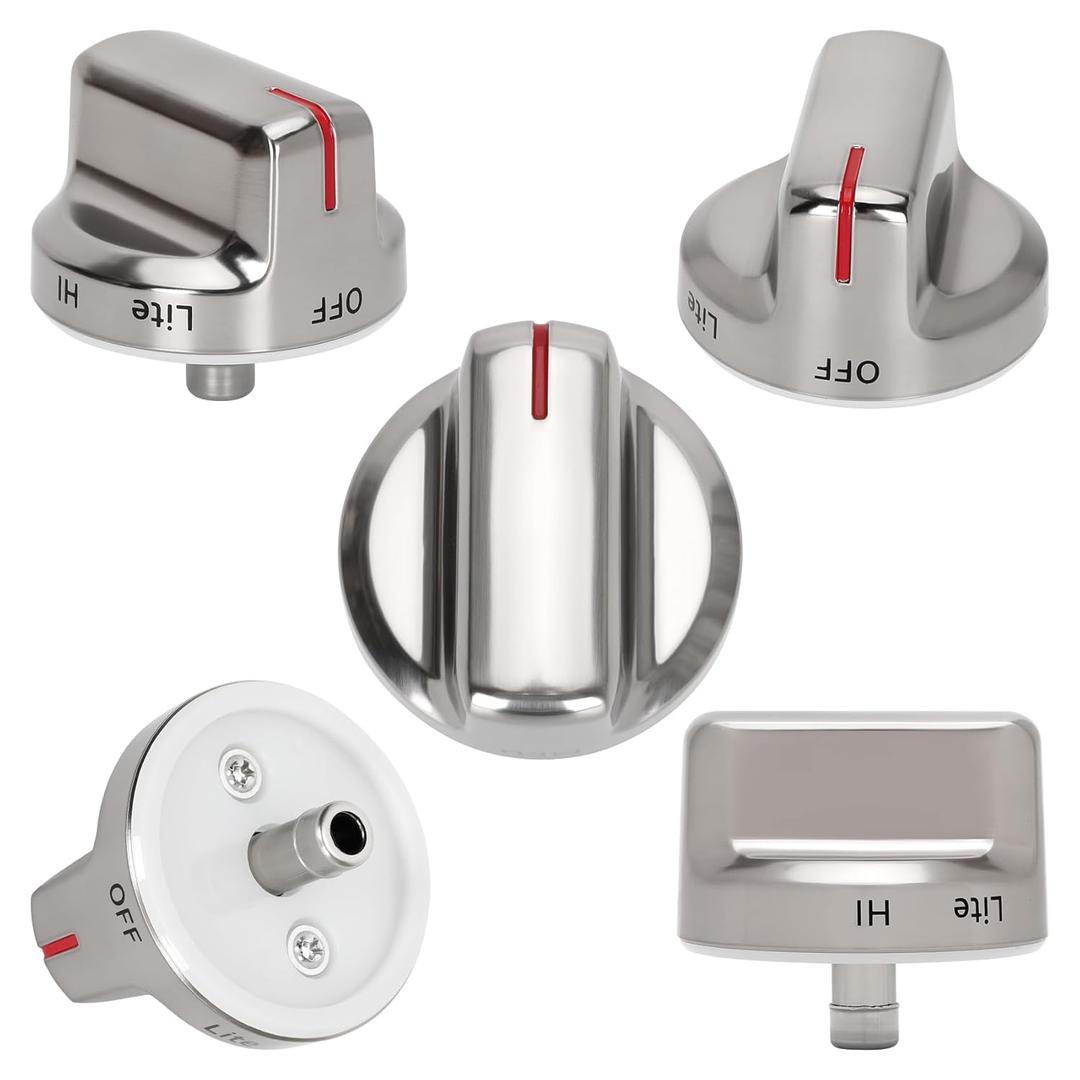 DG94-02141A Stove Knobs Range Oven Replacement (5PCS)Compatible with Samsung Gas Stove Knobs NX58M6630SS/AA, NX58M6630SS/AA-01, NX58R6631SS/AA-00, NX58M6630SS/AA-00NX58R6631ST/AA-00
