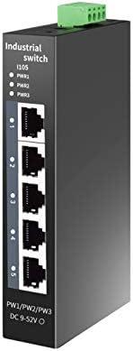 STEAMEMO 5-Port Industrial Ethernet Switch | DIN-Rail Mount | 100Mbps Ports + 1Gbps Switching | -40C to 70C Operation | Rugged Metal Housing | Lifetime Protection