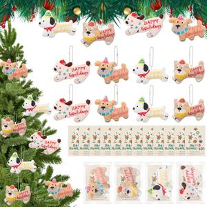 Soulchen Dog Christmas Gifts Bulk Dog Christmas Keychains with Cards Puppy Tree Ornaments Coworkers Appreciation Gift