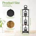 iDavosic.ly 4 Tier Corner Plant Stand Indoor, 45 Inch Tall Vertical Metal Flower Heavy Duty Pot Holder Shelf Outdoor for Patio Porch Living Room, Modern Black & Rustic Brown - Round