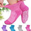 CaiDieNu Non Slip Diabetic Ankle Socks: Bamboo Viscose Non Binding Hospital Socks with Grip for Women Men Elderly Edema 9-15
