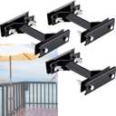 Outdoor Umbrella Clamp, Universal Patio Umbrella Fixed Holder Attaches Balcony Deck Flag Black Outdoor Railing Holder for Umbrella Flag Stick Stand (Black, 3, Pack)