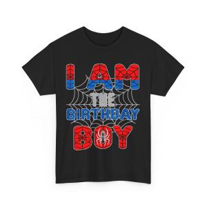 Spider Web Birthday Party Uncle of The Birthday Boy T-Shirt, S
