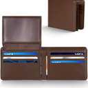 GNDR Wallet For Men Bifold Brown RFID Blocking Slim Faux Leather Wallets Card Holder Front Pocket Minimalist Men Accessories With Gift Box